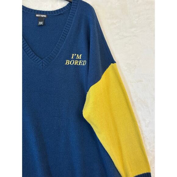 Hot Topic I'm Bored Sweater 5 5X Colorful Fun Knit - Picture 2 of 8